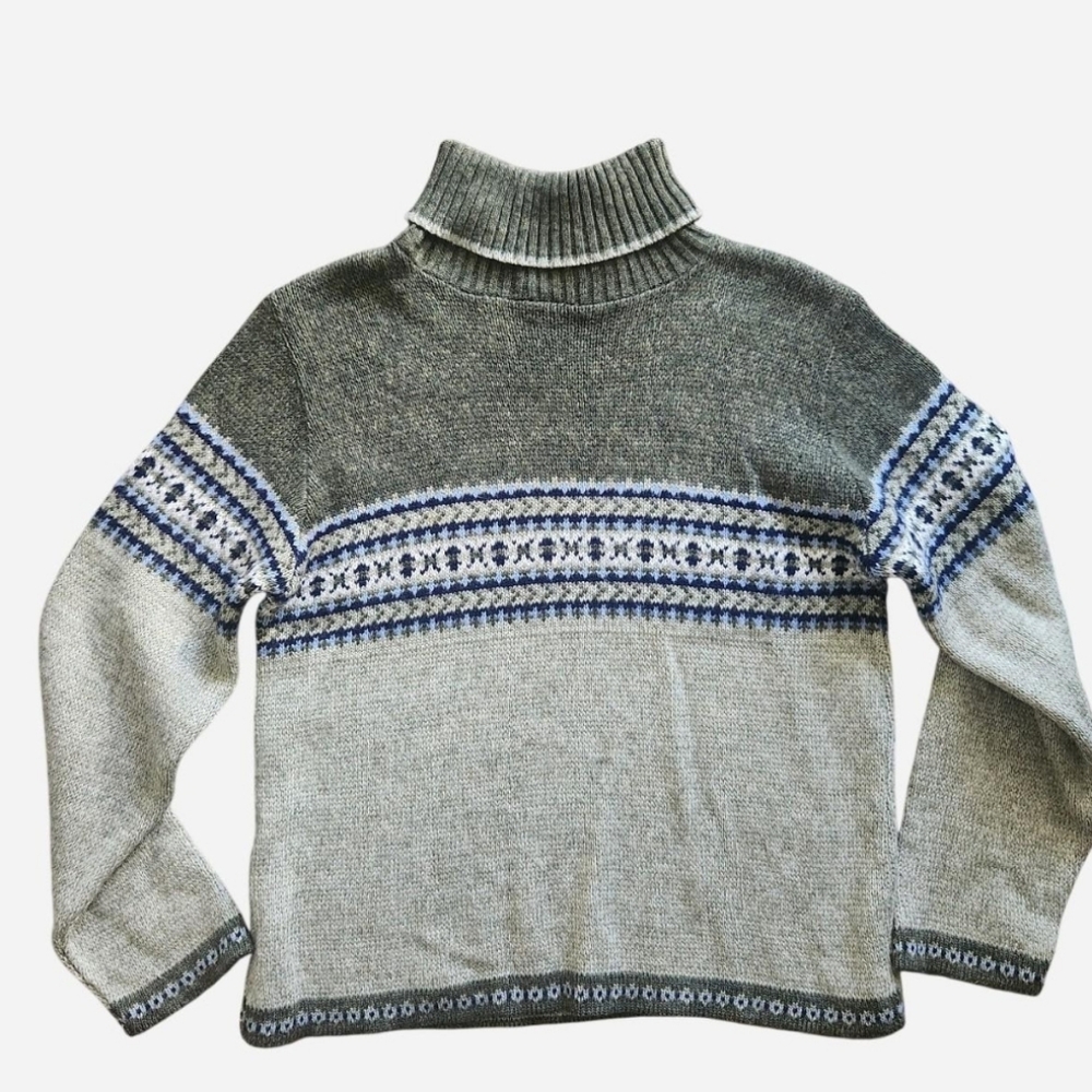 Vintage Great Northwest Fair Isle Nordic Grandpacore Turtleneck Sweater Size S
